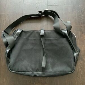 Cote & Ciel Messenger Bag Black Coated Canvas 2-Way Shoulder